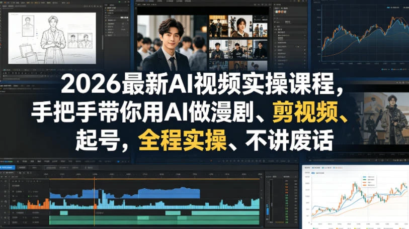 【精】2026最新AI视频实操课程,手把手带你用AI做漫剧、剪视频、起号,全程实操、不讲废话 【精】2026最新AI视频实操课程,手把手带你用AI做漫剧、剪视频、起号,全程实操、不讲废话