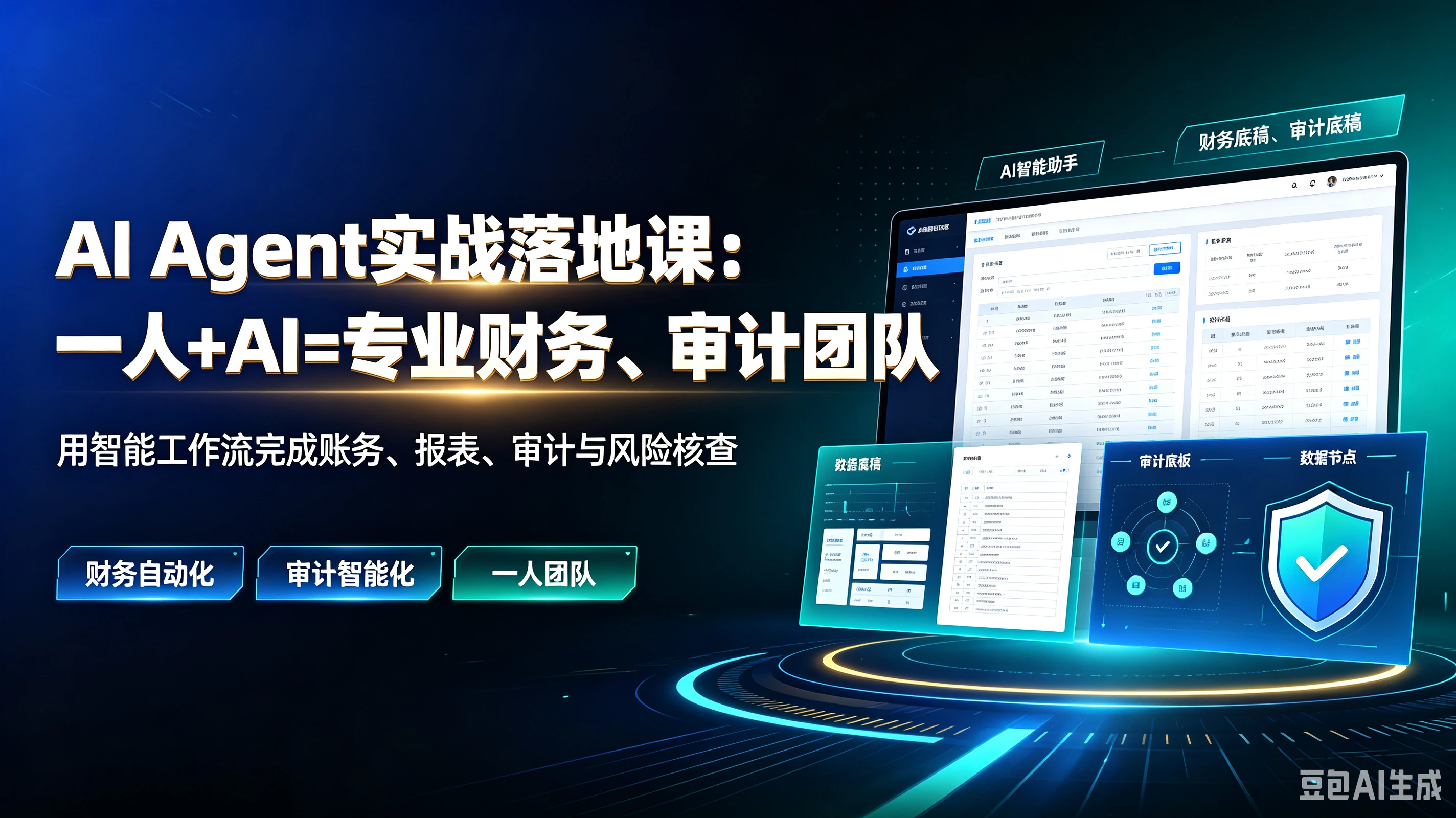 【精】AlAgent实战落地课：一人+AI=专业财务、审计团队用智能工作流完成账务、报表、审计与风险核，财务自动化、审计智能化、一人团队