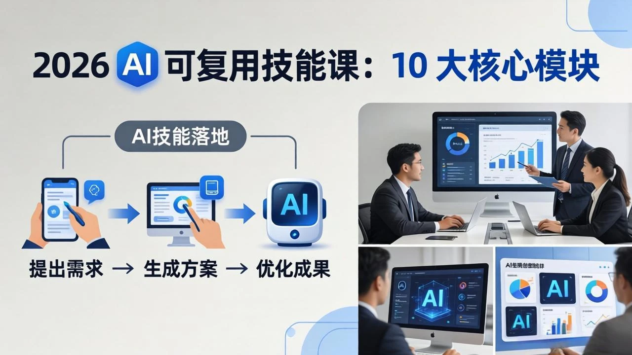 【精】陈厂长-AI实战技能课（2026年4月）10大核心模块，手把手教你把AI用进工作、产出成果