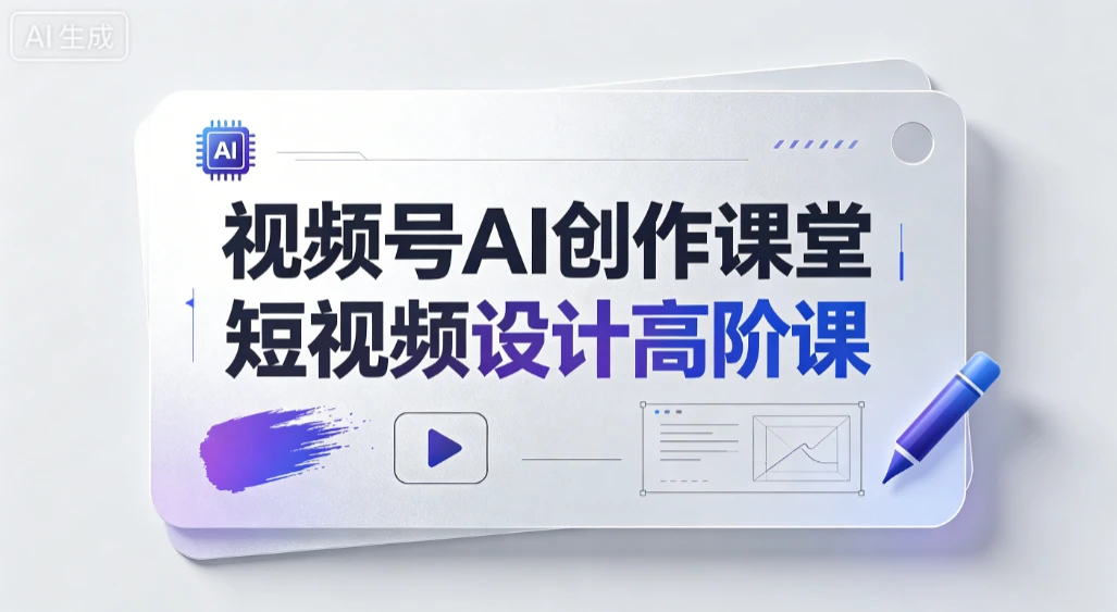 【精】视频号AI创作课堂,短视频设计高阶课,零拍摄零剪辑零出镜,从IP定位、AI成片到剪辑运维 【精】视频号AI创作课堂,短视频设计高阶课,零拍摄零剪辑零出镜,从IP定位、AI成片到剪辑运维