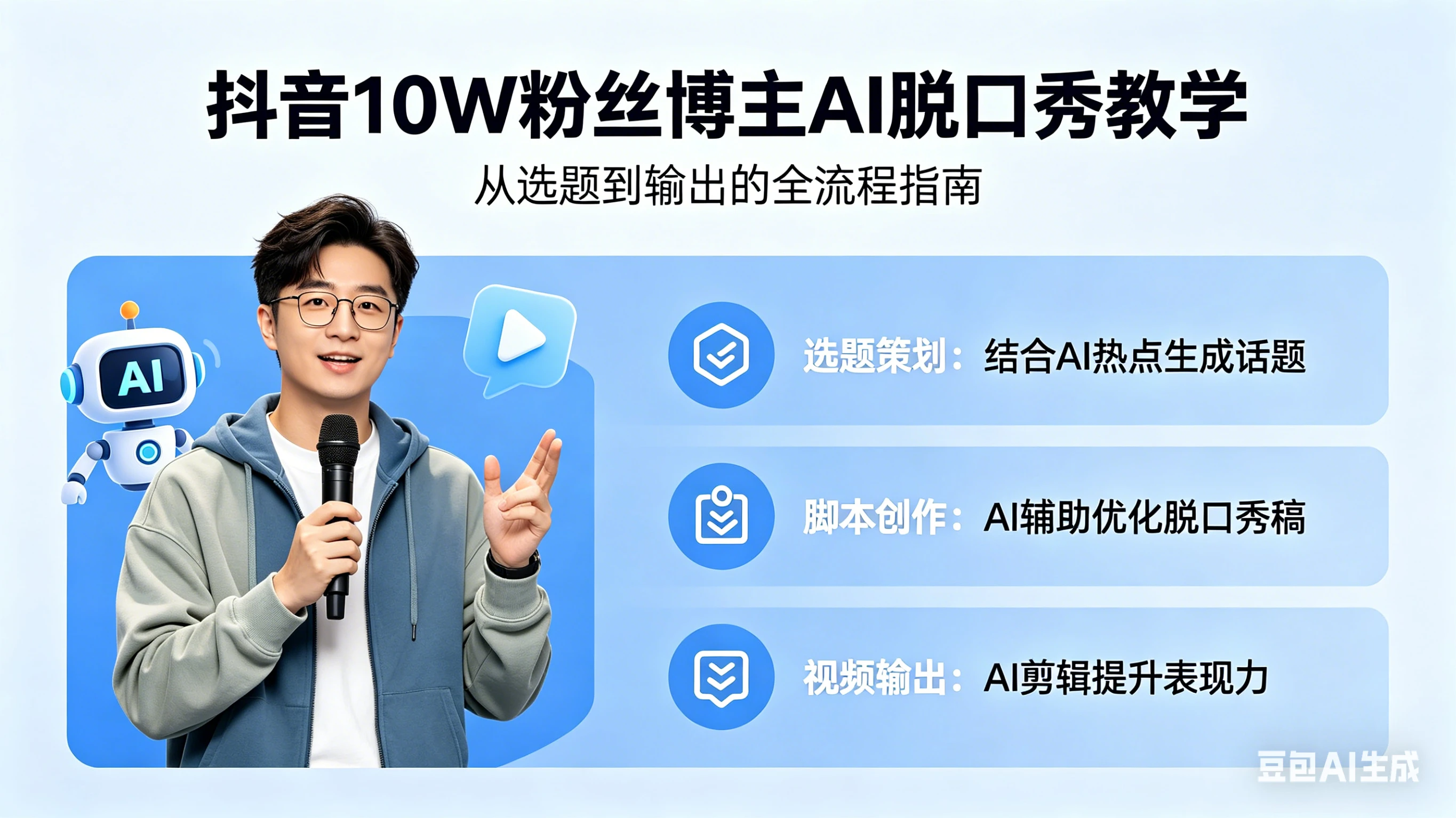 抖音10W粉丝博主AI脱口秀教学 最近刷屏的很火爆的玩法 低门槛 可复制