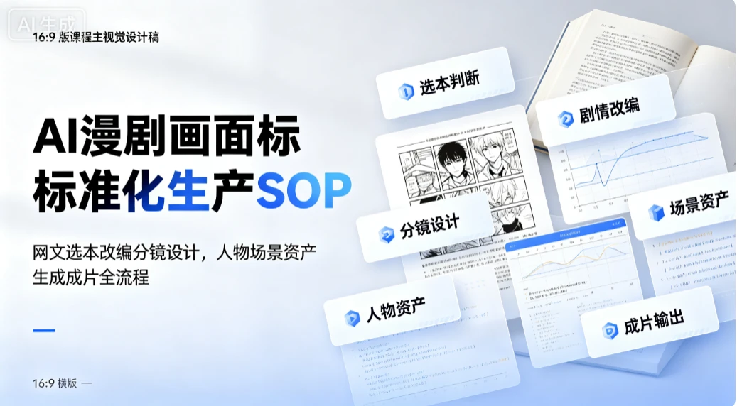 【精】AI漫剧画面标准化生产SOP:网文选本改编分镜设计,人物场景资产生成成片全流程