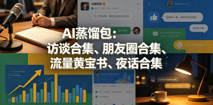 【精】AI蒸馏包:访谈合集、朋友圈合集、流量黄宝书、夜话合集【文档】