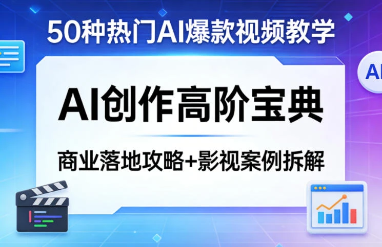 【精】2026 AI视频创作高阶宝典：50个热门爆款视频案例全拆解与商业落地实战教程